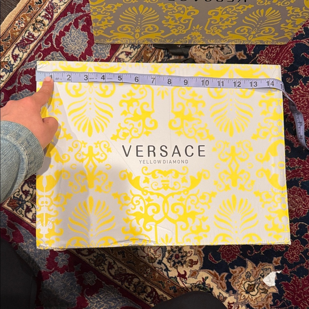 Versace Yellow and White Patterned Bag